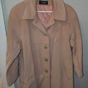 Studio by Searle Camel Wool-Blend Button Front Coat